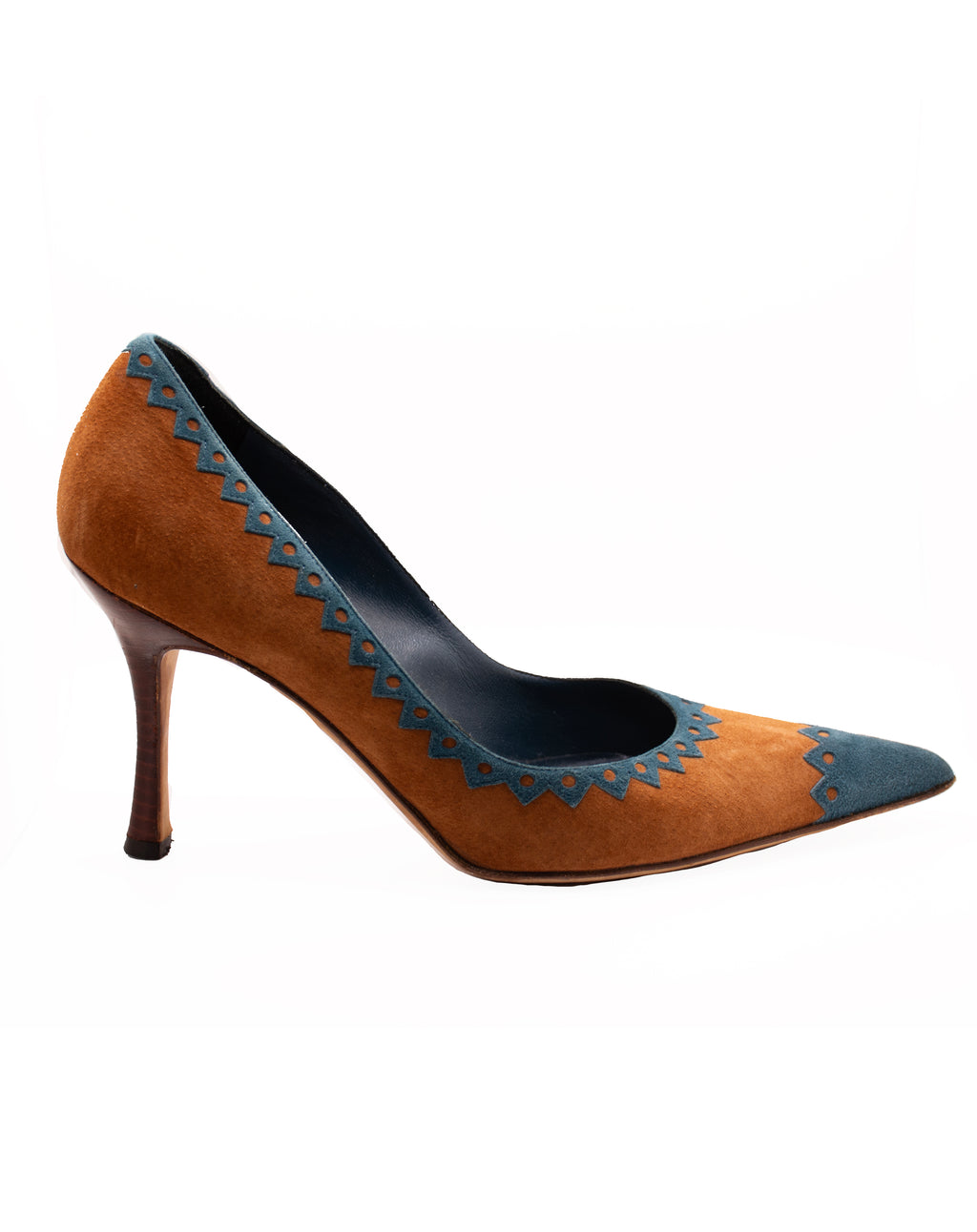 Manolo Blahnik Suede & Leather Pumps