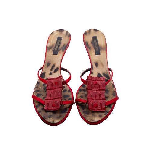 Roberto Cavalli Exotic Red Crocodile leather