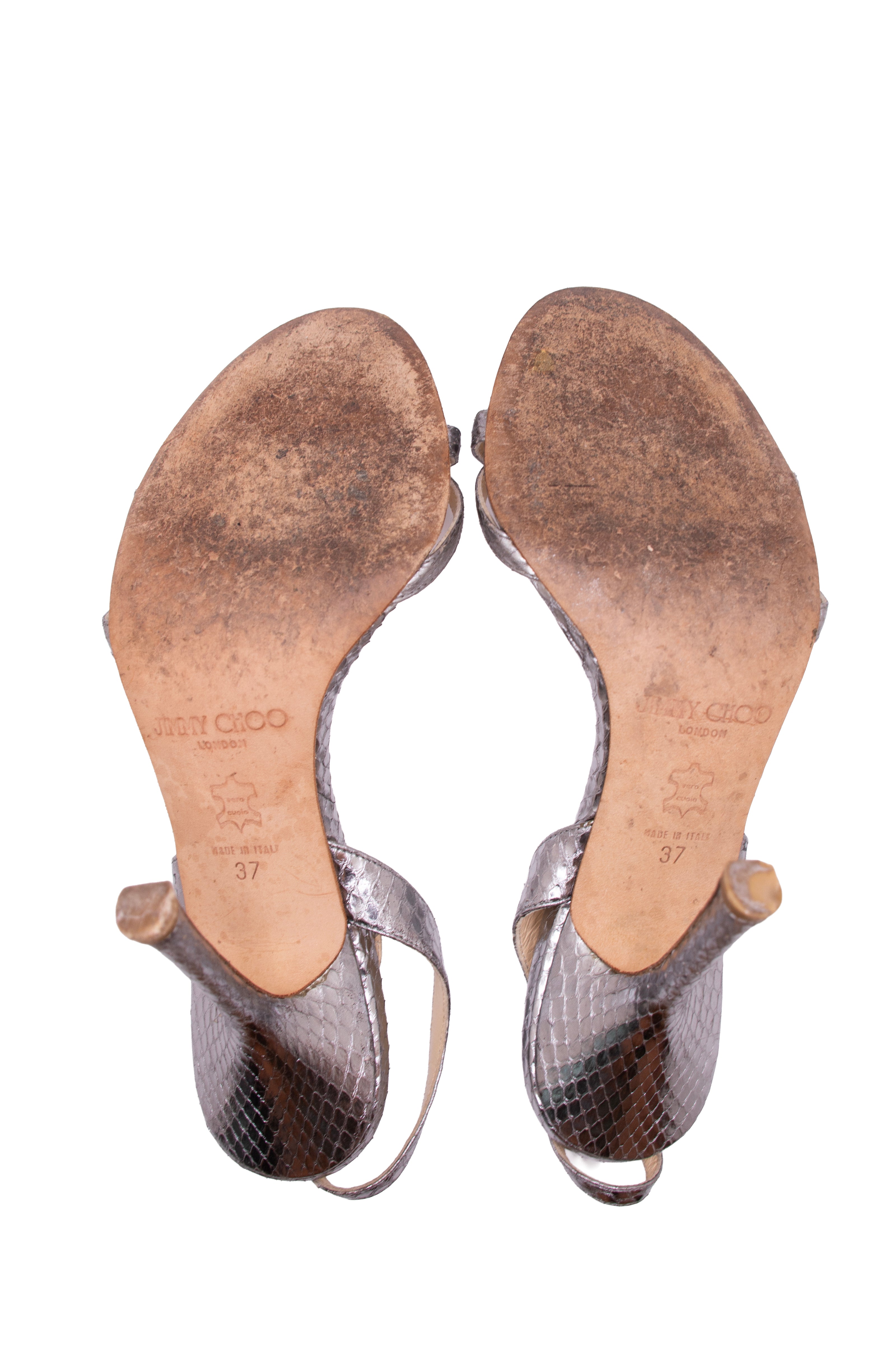 Jimmy Choo Strappy Silver Snake