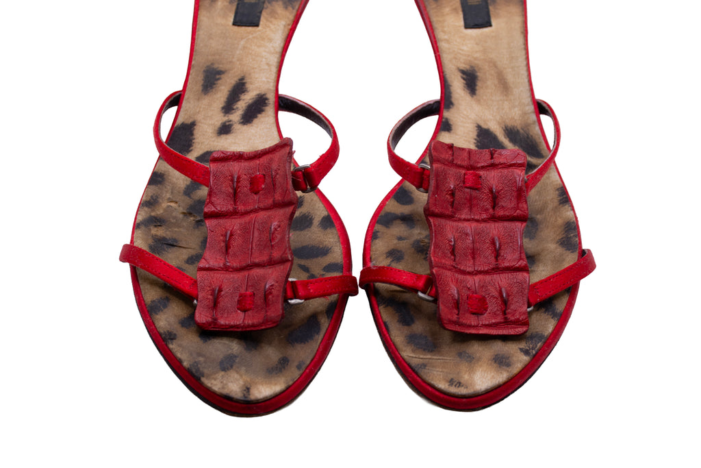 Roberto Cavalli Exotic Red Crocodile leather