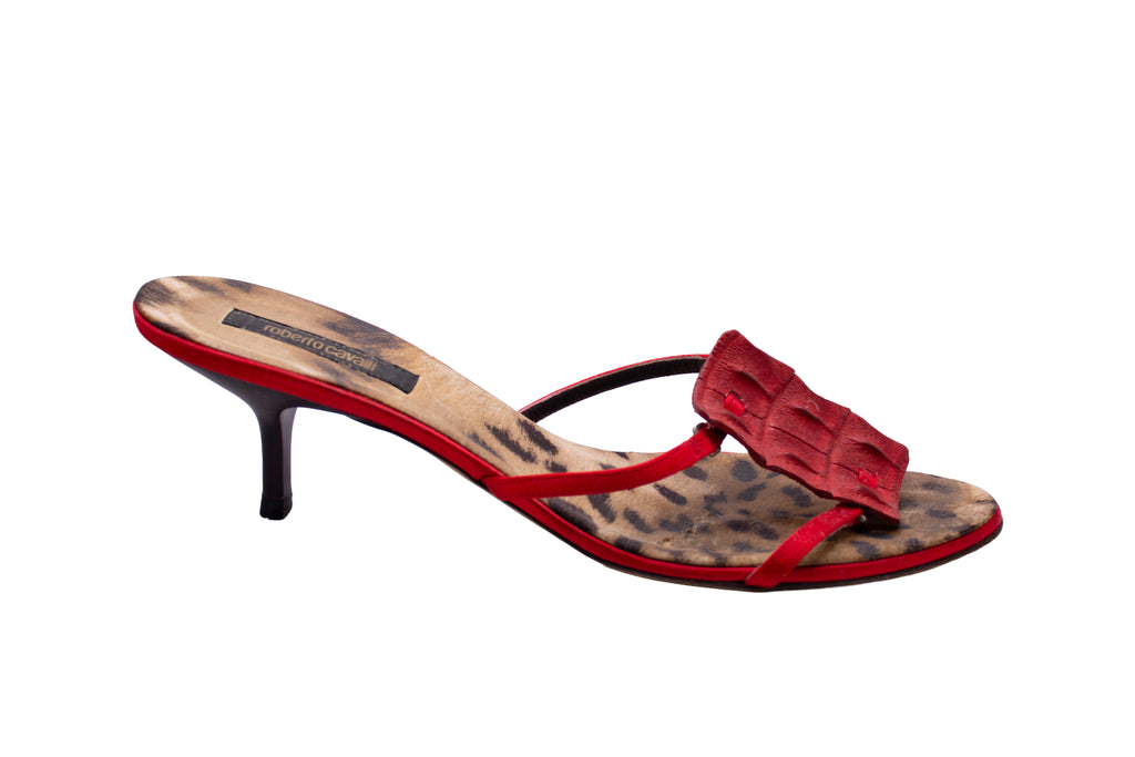 Roberto Cavalli Exotic Red Crocodile leather